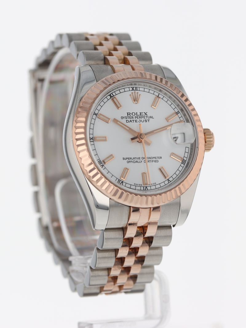 39969: Rolex 18k Rose Gold and Stainless Steel Datejust 31, Ref. 178271, Circa 2007