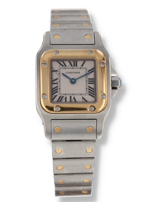 39976: Cartier Small Santos Galbee, Quartz, Ref. W20045C4, Box and Papers