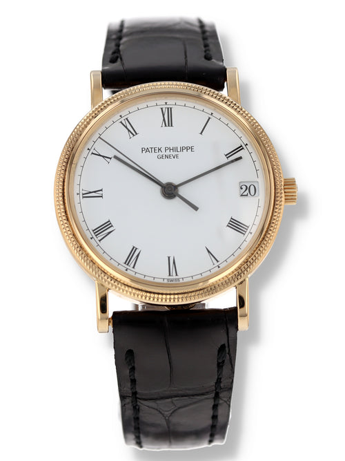 40027: Patek Philippe 18k Yellow Gold Calatrava, Ref. 3802/200, Box and Papers