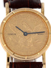 40034: Corum 18k Yellow Gold Ladies 22k $5 Liberty Coin Watch, Quartz, Size 23mm