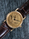 40034: Corum 18k Yellow Gold Ladies 22k $5 Liberty Coin Watch, Quartz, Size 23mm