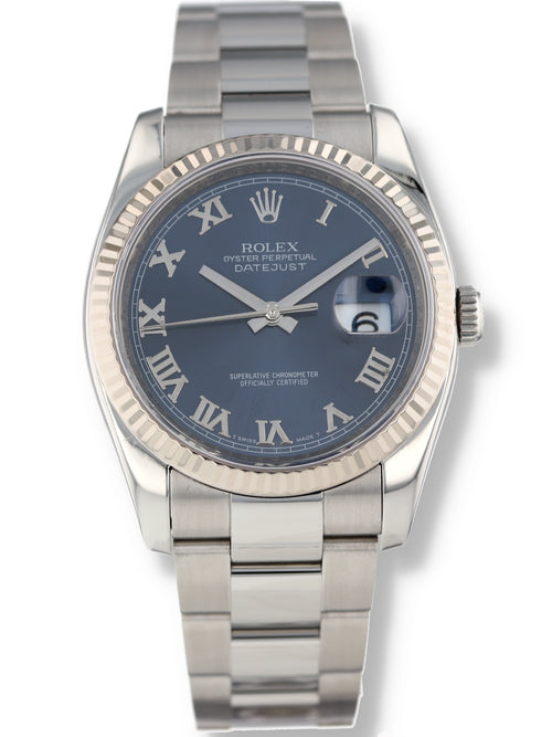 40068: Rolex Datejust 36, Ref. 116234, Blue Roman Dial, Circa 2008