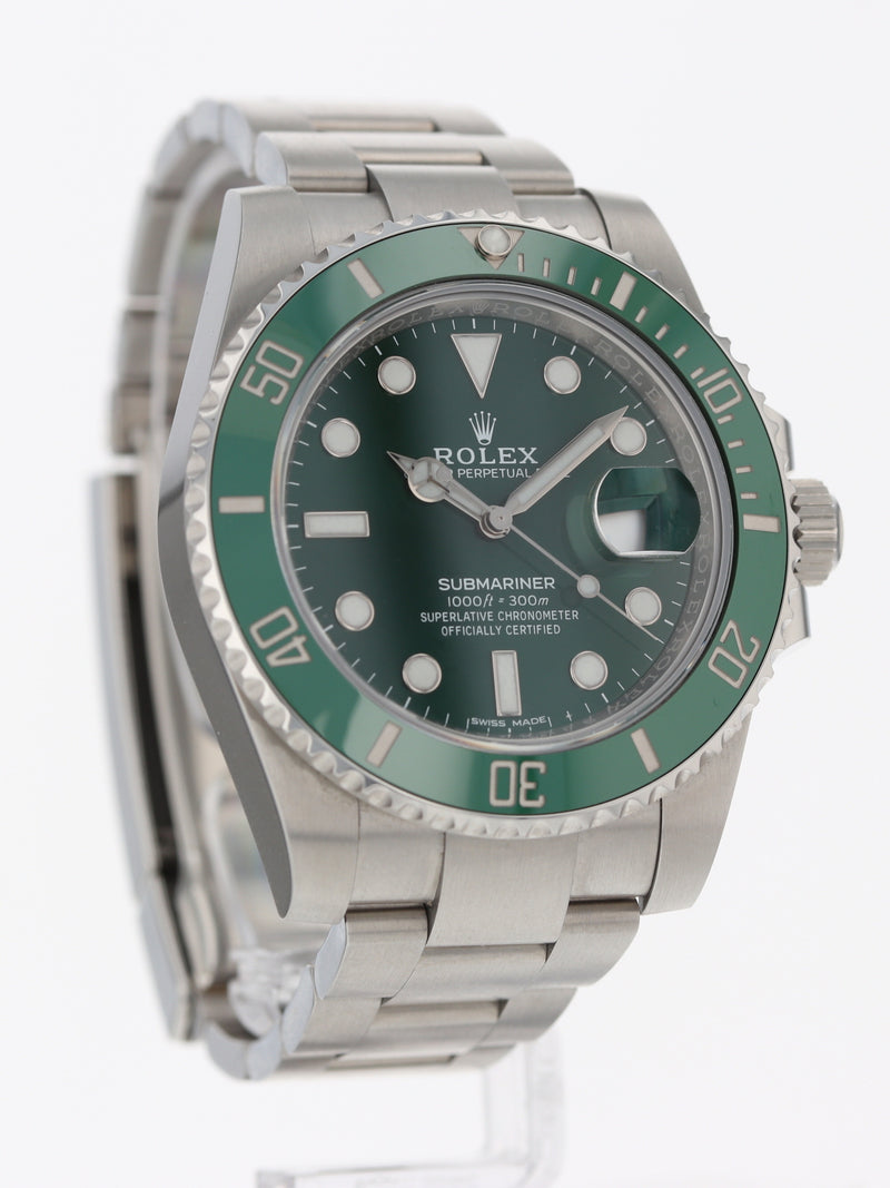 40078: Rolex Submariner 40, Ref. 116610LV "Hulk", 2019 Full Set LIKE NEW