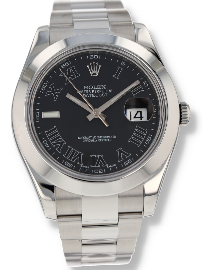 40218: Rolex Datejust II, Ref. 116300, Box and 2014 Card, 2025 Rolex Service Card