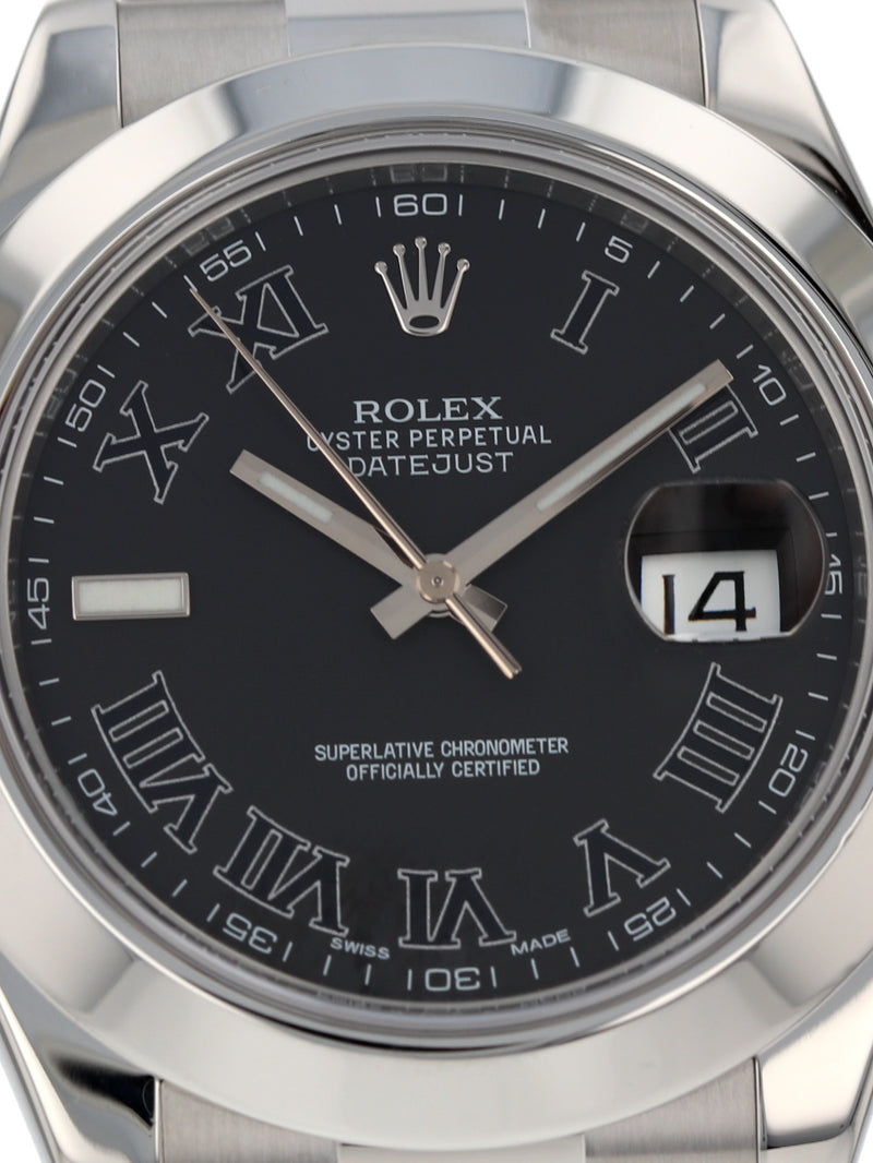 40218: Rolex Datejust II, Ref. 116300, Box and 2014 Card, 2025 Rolex Service Card
