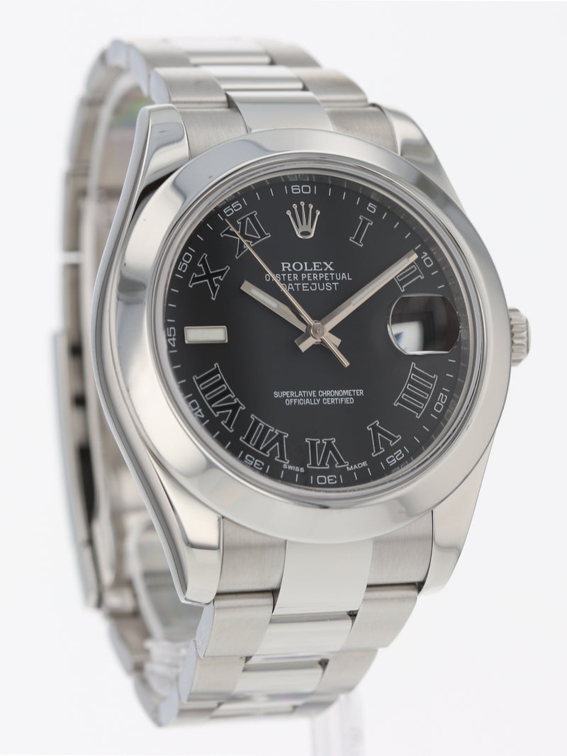 40218: Rolex Datejust II, Ref. 116300, Box and 2014 Card, 2025 Rolex Service Card