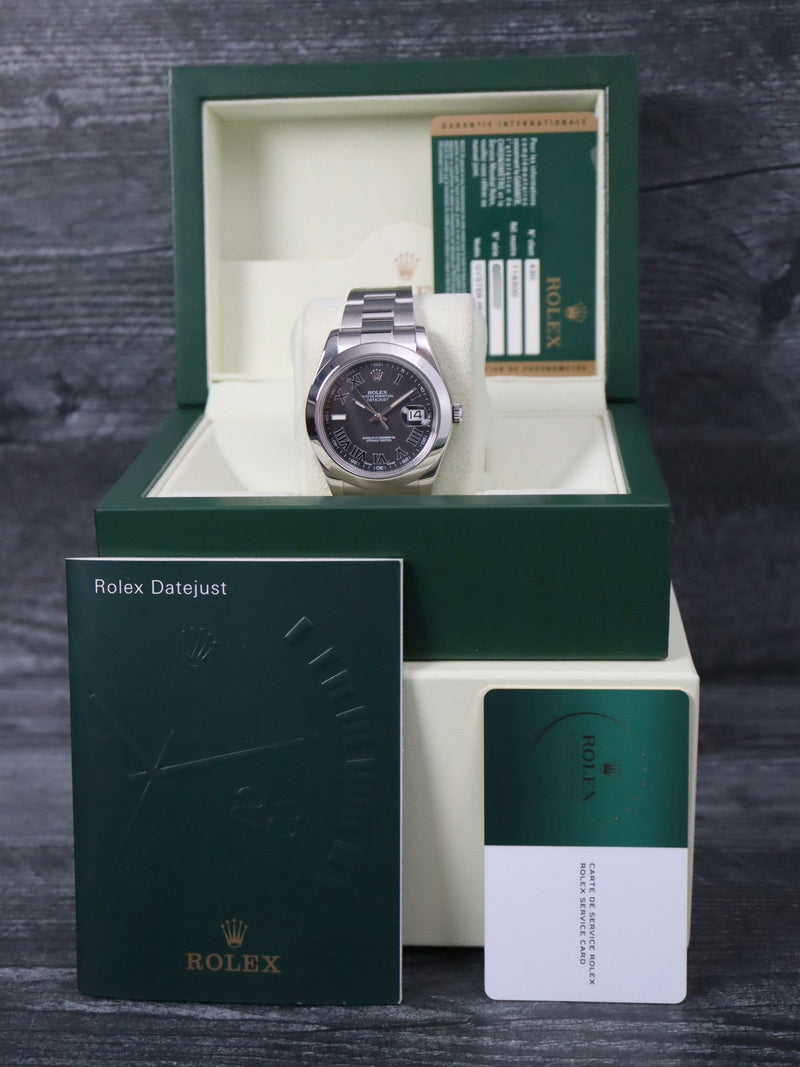 40218: Rolex Datejust II, Ref. 116300, Box and 2014 Card, 2025 Rolex Service Card