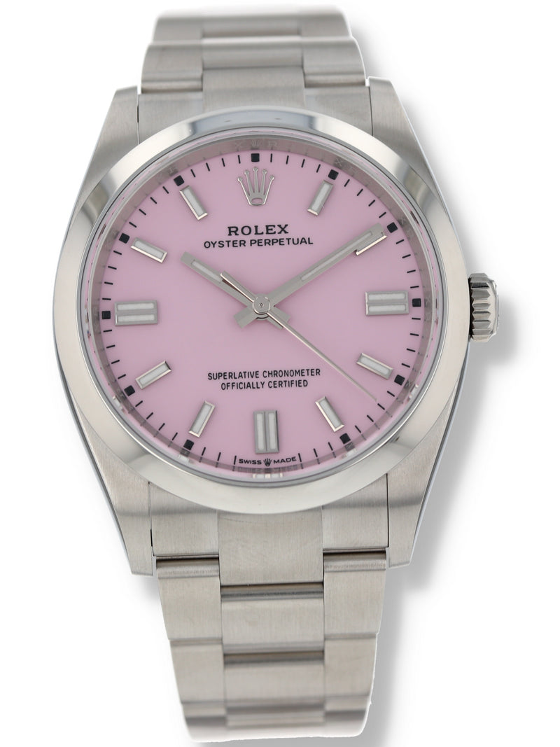 40230: Rolex Oyster Perpetual 36, Ref. 126000, "Candy Pink" Dial, 2024 Full Set UNWORN