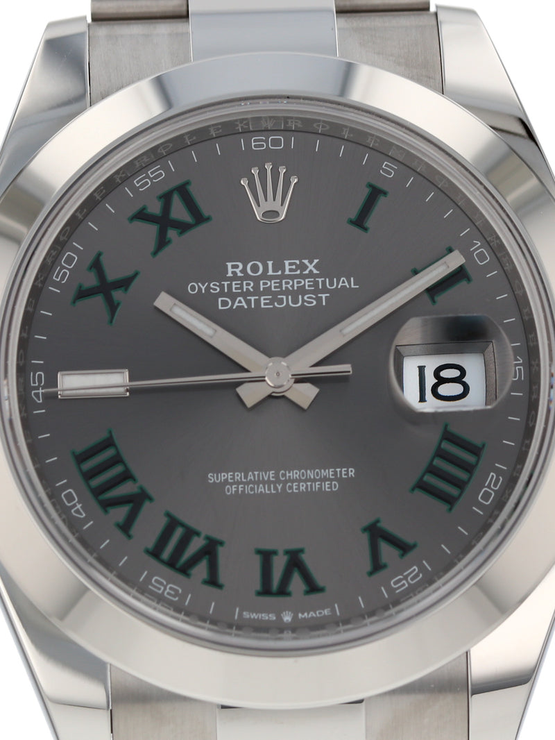 40233: Rolex Datejust 41, "Wimbledon" Dial, Ref. 126300, 2024 Full Set UNWORN