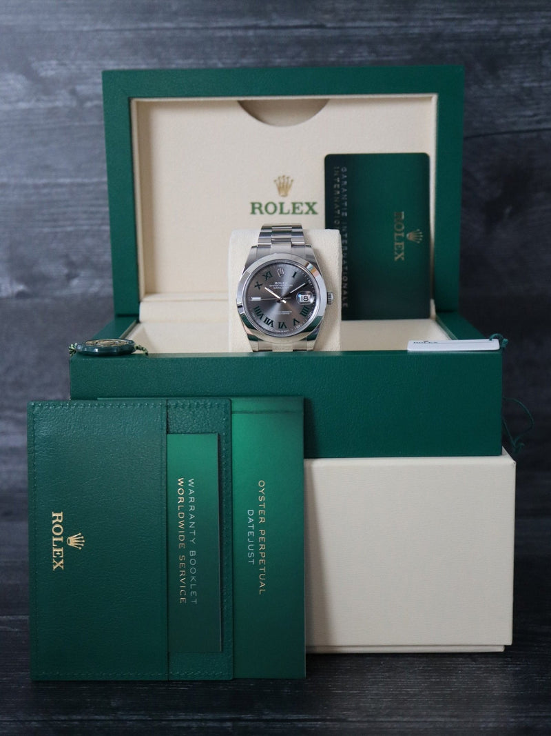 40233: Rolex Datejust 41, "Wimbledon" Dial, Ref. 126300, 2024 Full Set UNWORN