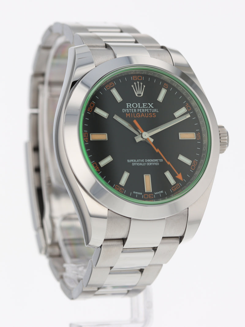 40389: Rolex Milgauss, Ref. 116400GV, Box and 2017 Card LIKE NEW