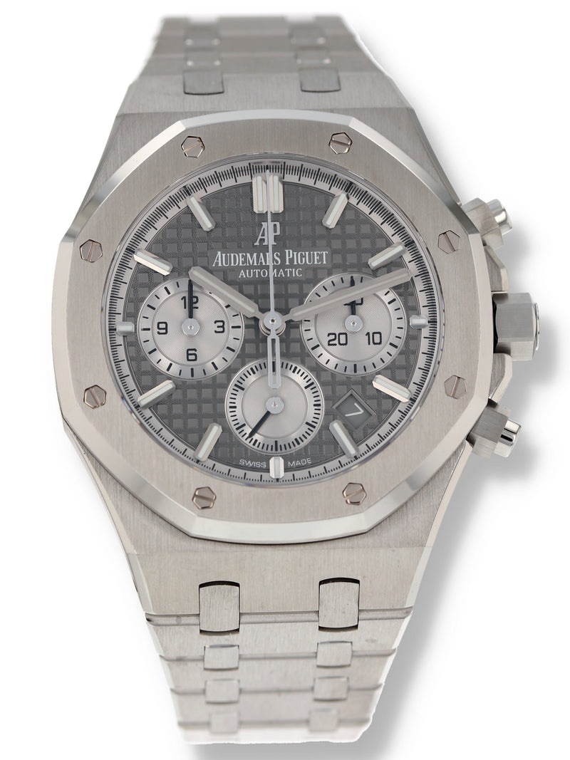 40464: Audemars Piguet Royal Oak Chronograph, Ref. 26315ST, Box and Card, 2024 Factory Service