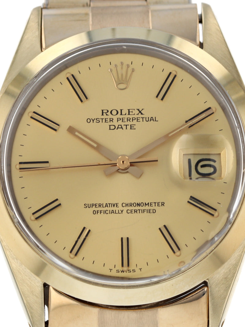 40497: Rolex Gold Plated Date, Ref. 1550, Circa 1978