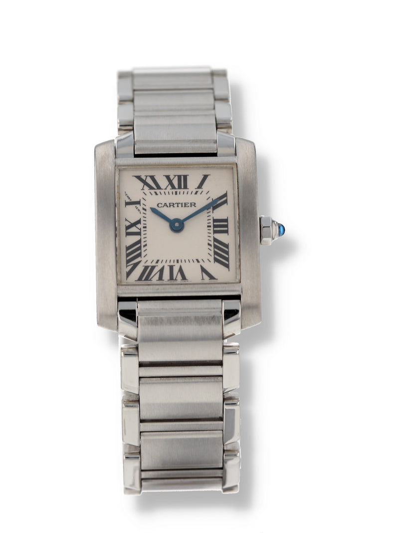 40500: Cartier Stainless Steel Small Ladies Tank Francaise, Quartz, Ref 2384