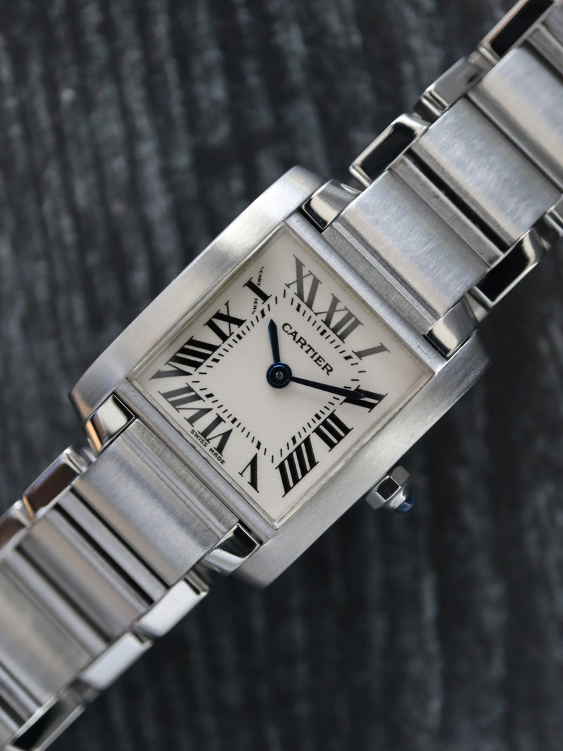 40500: Cartier Stainless Steel Small Ladies Tank Francaise, Quartz, Ref 2384