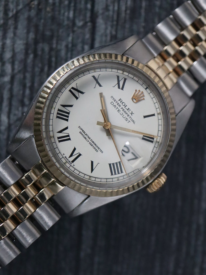 40516: Rolex Vintage  Datejust, Rare "Buckley Dial", Ref. 1601, Box and Papers Dated 1977