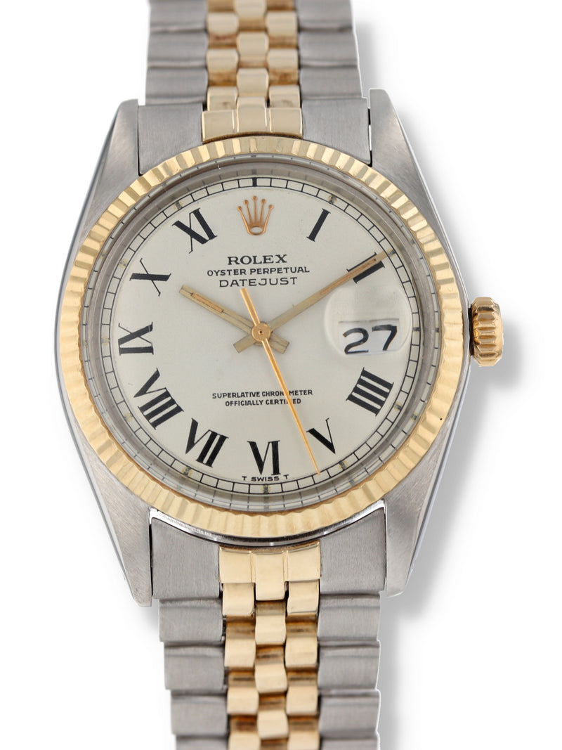 40516: Rolex Vintage  Datejust, Rare "Buckley Dial", Ref. 1601, Box and Papers Dated 1977