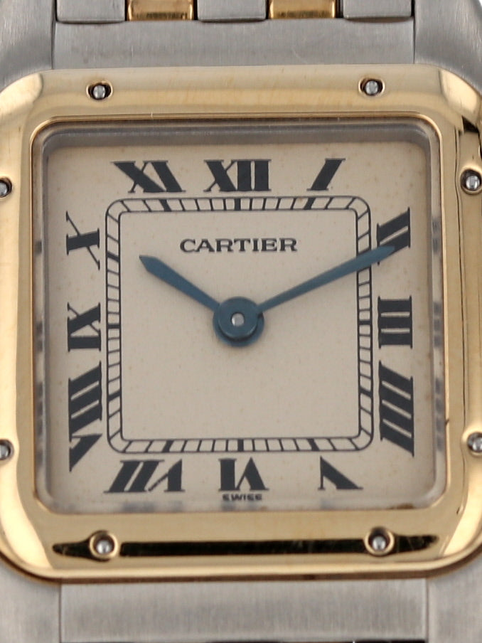 40517: Cartier Stainless Steel and 18k Yellow Gold Ladies Small Panther, Quartz