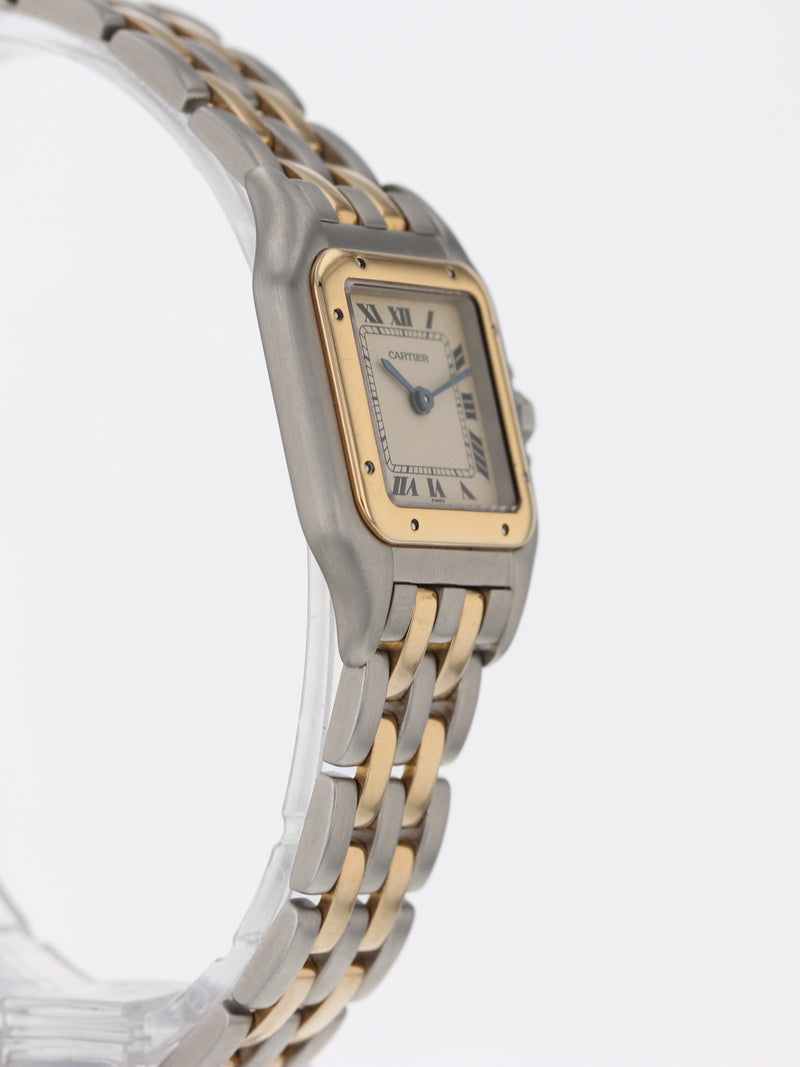 40517: Cartier Stainless Steel and 18k Yellow Gold Ladies Small Panther, Quartz