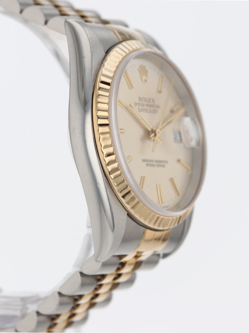 40707: Rolex Datejust 36, Ref. 16233, Box and Papers Circa 1995