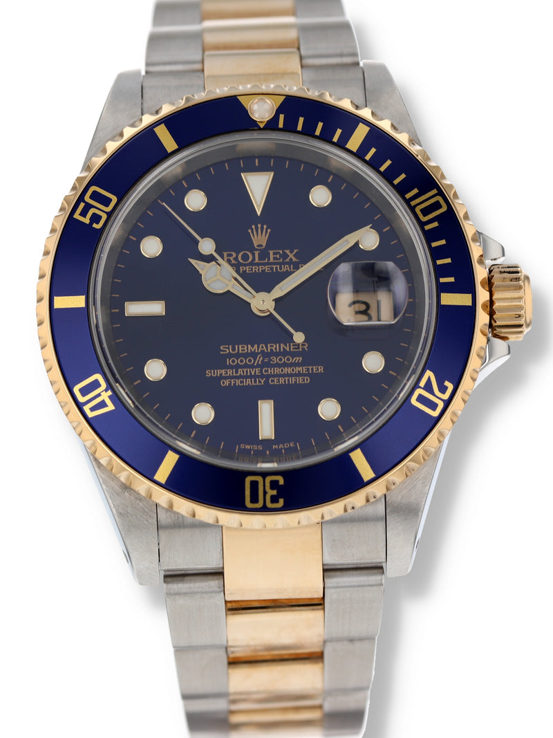 (On Hold) 40728: Rolex Submariner 40, Ref. 16613, Box and Papers Circa 2003