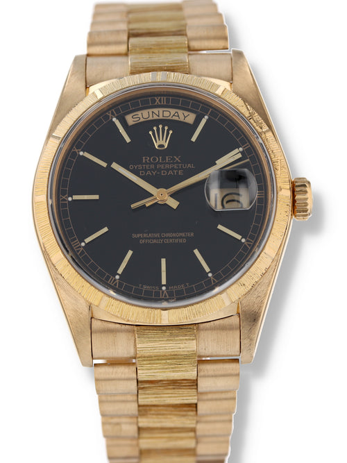 40748: Rolex 18k "Bark" President, Ref. 18078, Circa 1986