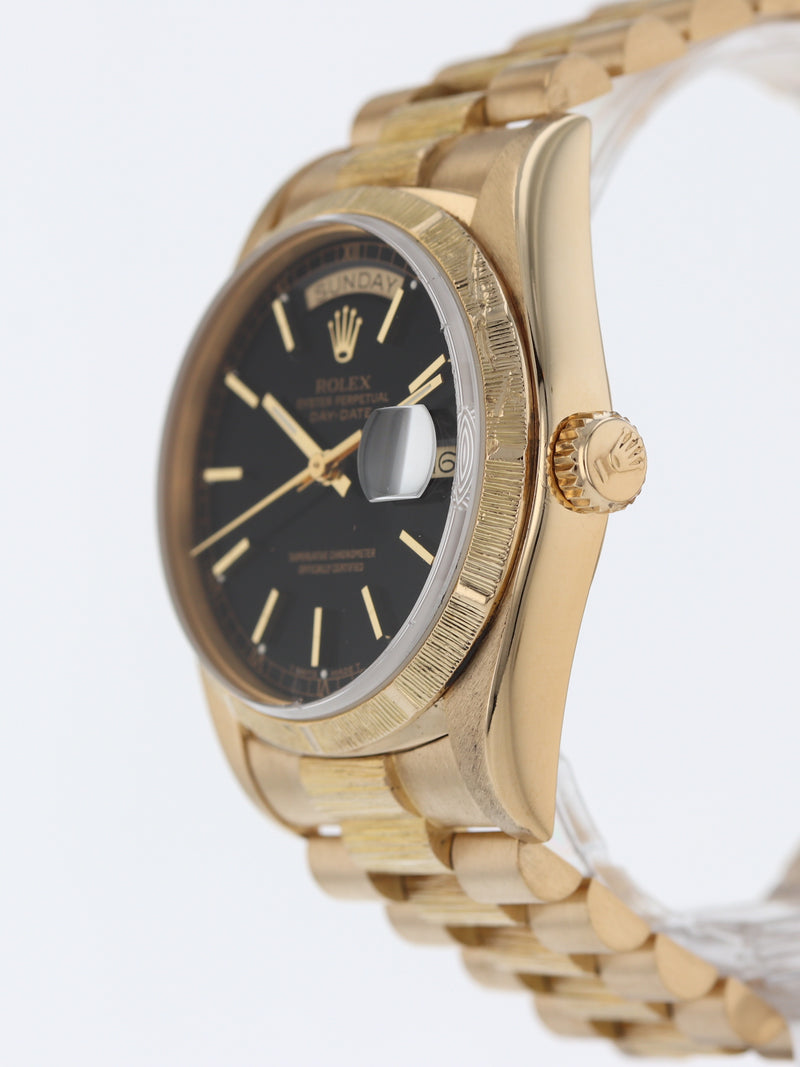 40748: Rolex 18k "Bark" President, Ref. 18078, Circa 1986