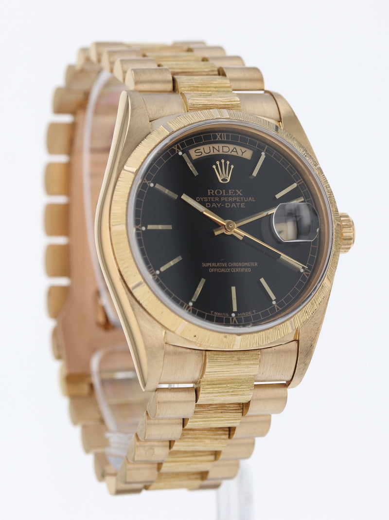 40748: Rolex 18k "Bark" President, Ref. 18078, Circa 1986