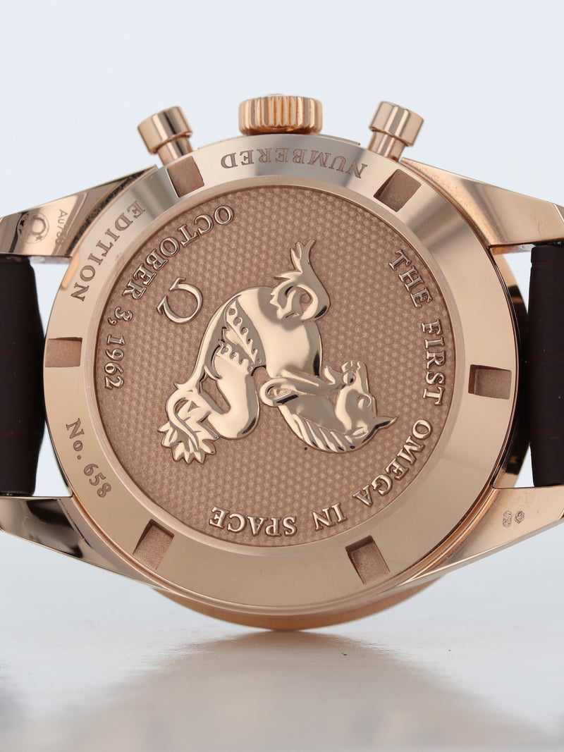 40777: Omega 18k Sedna FOIS Speedmaster Anniversary, Ref. 311.63.40.30.02.001, Box and 2021 Card