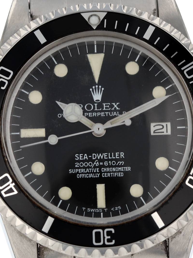 40784: Rolex Rare Vintage Sea-Dweller Great White, Ref. 1665, Box and Papers Circa 1980 UNPOLISHED