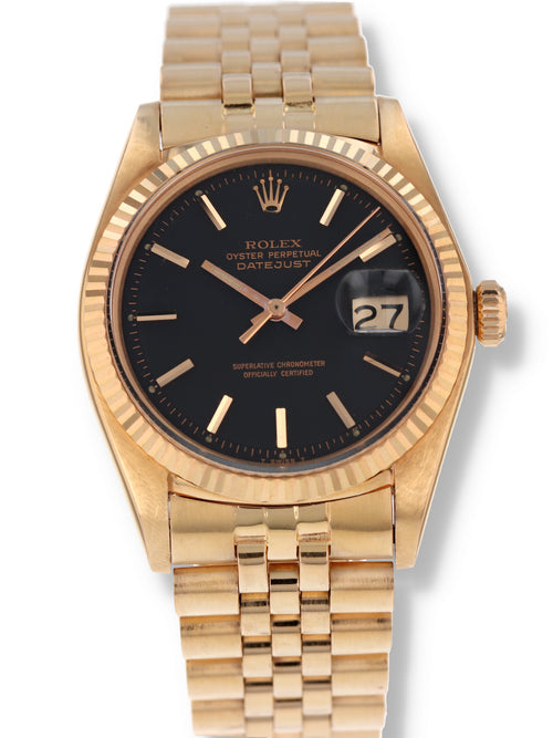 40850: Rolex Rare Vintage 18k Rose Gold Datejust, Ref. 1601, Circa 1972