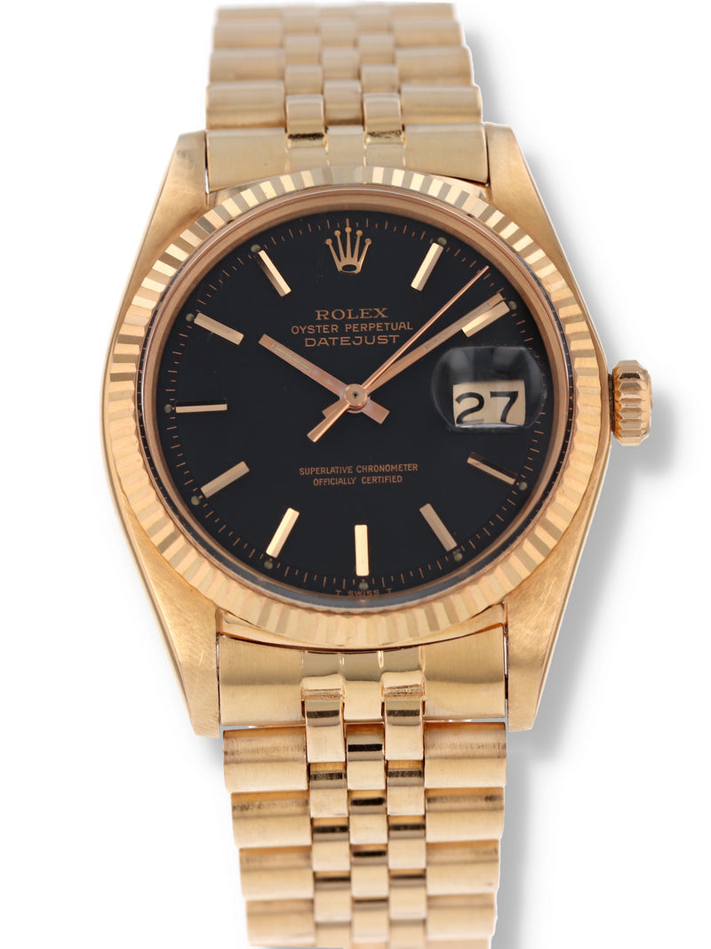 40850: Rolex Rare Vintage 18k Rose Gold Datejust, Ref. 1601, Circa 1972