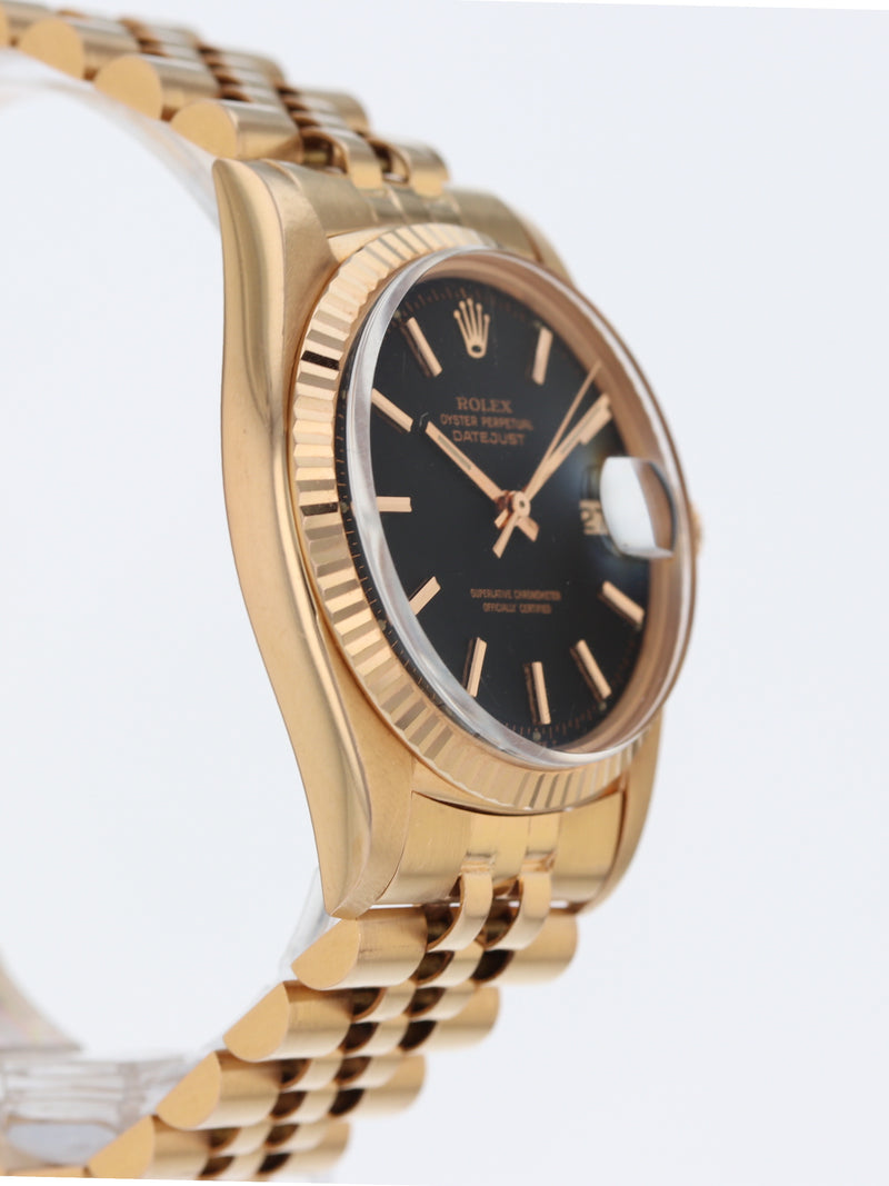 40850: Rolex Rare Vintage 18k Rose Gold Datejust, Ref. 1601, Circa 1972
