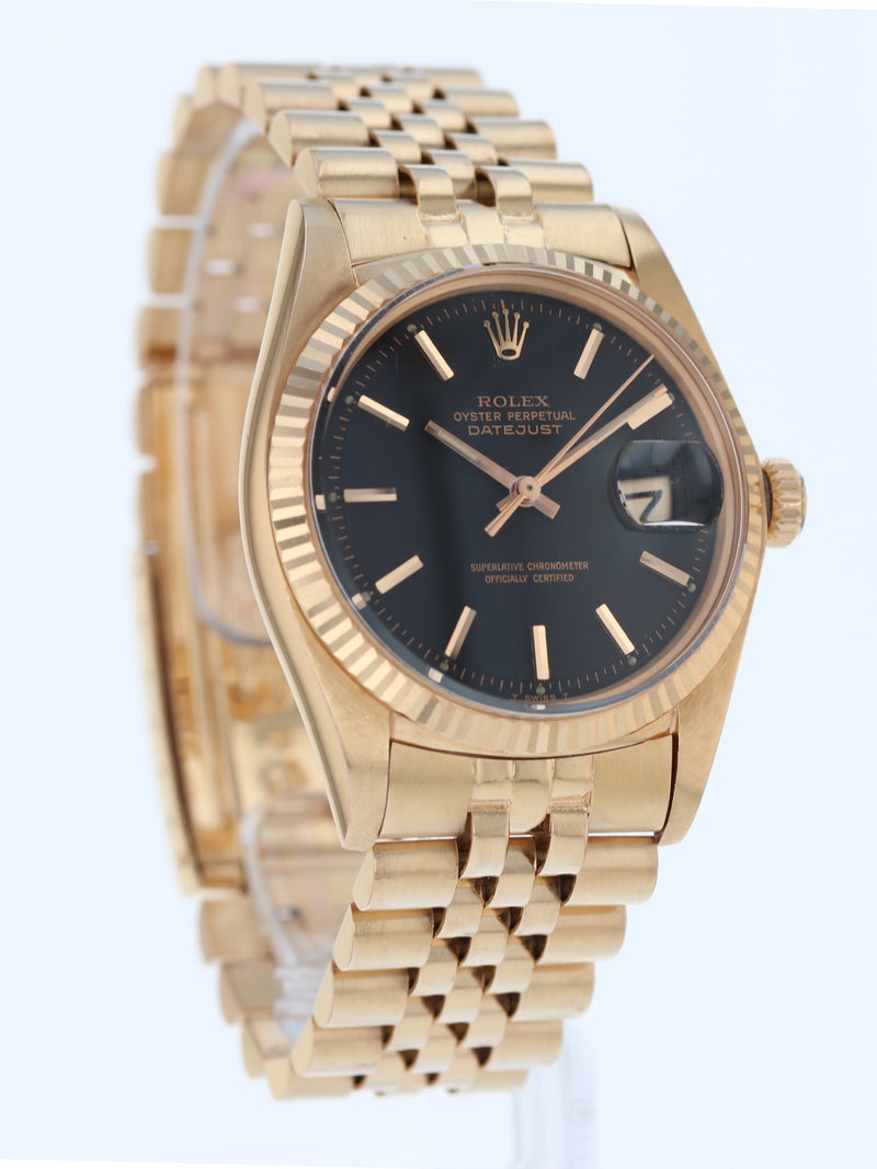 40850: Rolex Rare Vintage 18k Rose Gold Datejust, Ref. 1601, Circa 1972