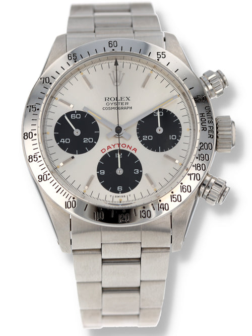 40852: Rolex Vintage "Big Red" Daytona, Ref. 6265, Box and Papers, Circa 1986. Unpolished