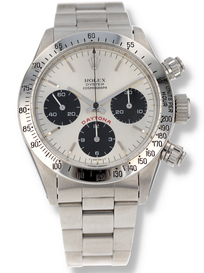 40852: Rolex Vintage "Big Red" Daytona, Ref. 6265, Box and Papers, Circa 1986. Unpolished
