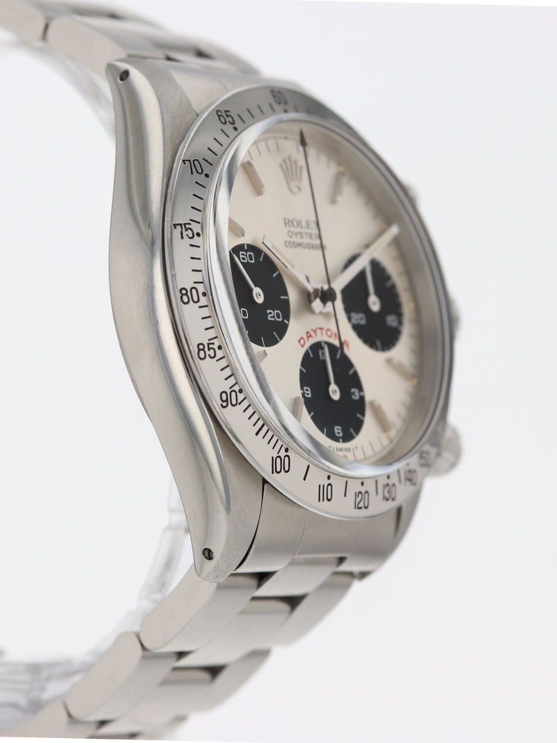 40852: Rolex Vintage "Big Red" Daytona, Ref. 6265, Box and Papers, Circa 1986. Unpolished