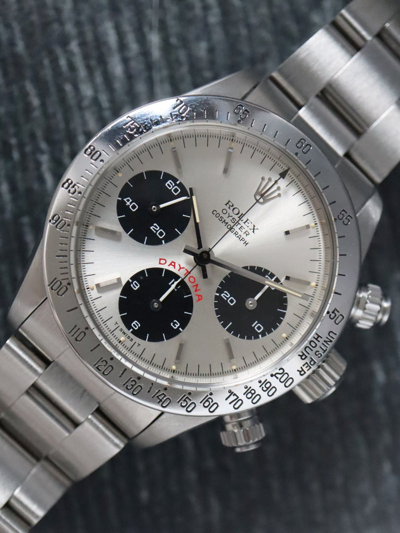 40852: Rolex Vintage "Big Red" Daytona, Ref. 6265, Box and Papers, Circa 1986. Unpolished
