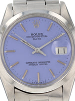 40857: Rolex Date, Ref. 1500, Custom Color Lavender Dial, Circa 1978