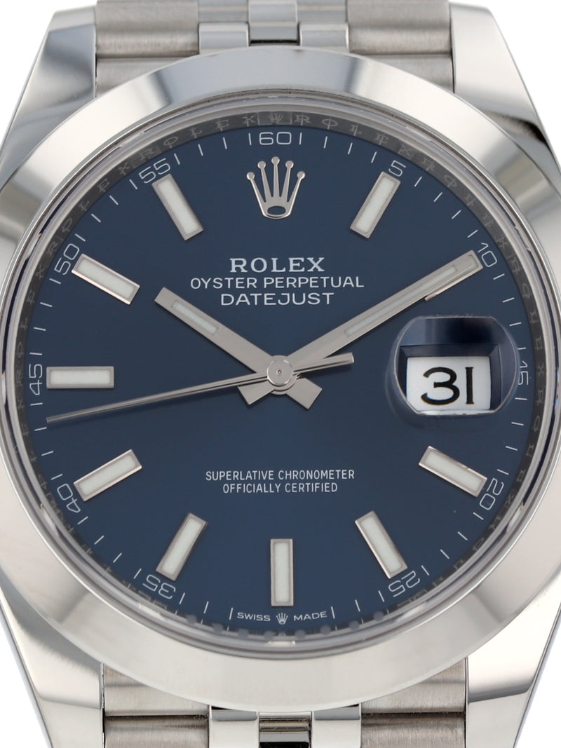 40859: Rolex Datejust 41, Ref. 126300, 2024 Full Set LIKE NEW Unpolished