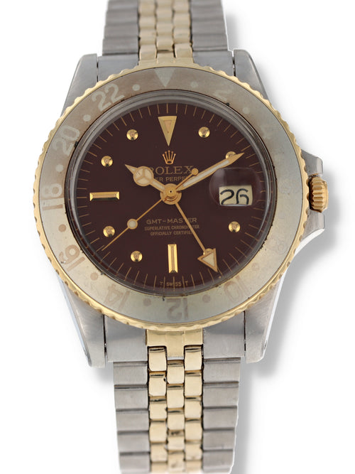 40865: Rolex Vintage GMT-Master "Root Beer", Ref. 1675, Full Set Circa 1970's