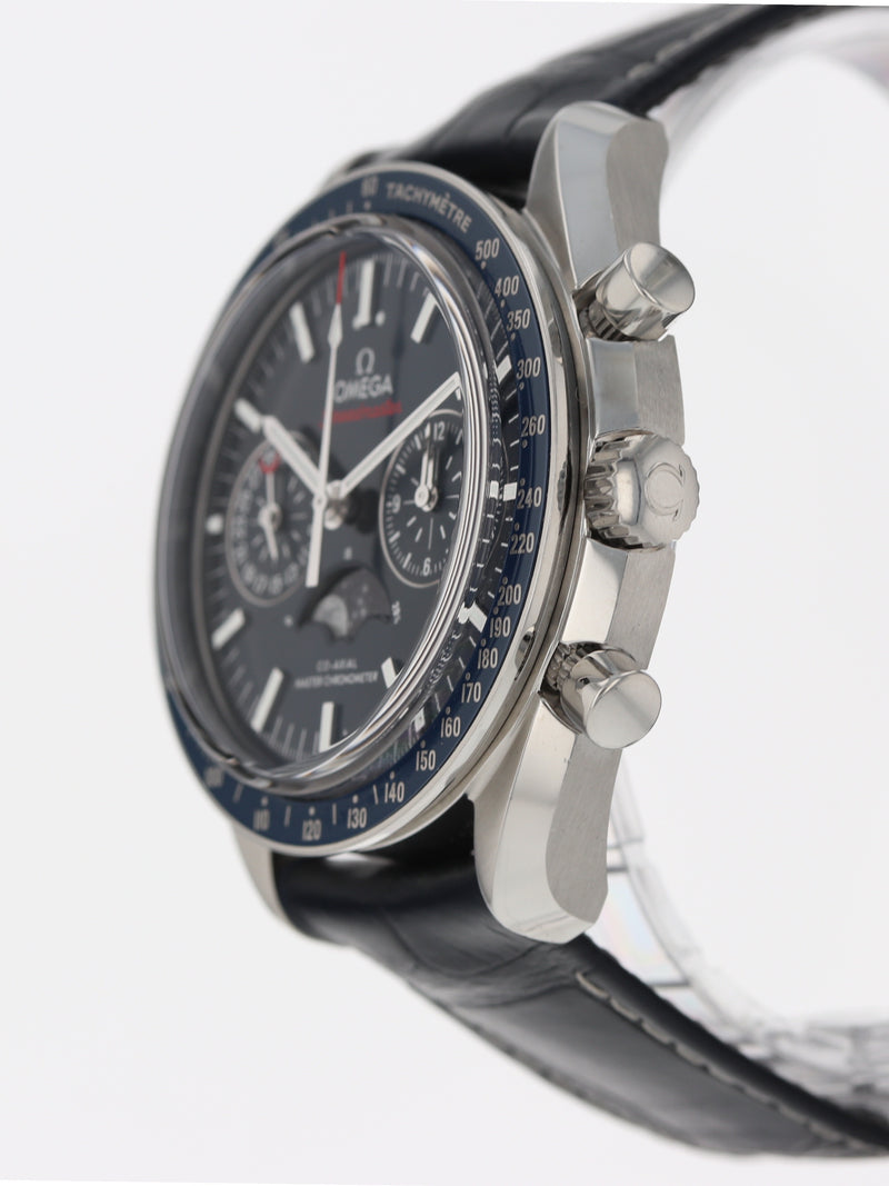40905: Omega Speedmaster Moonphase Chronograph, Ref. 304.33.44.52.03.001, Box and Card