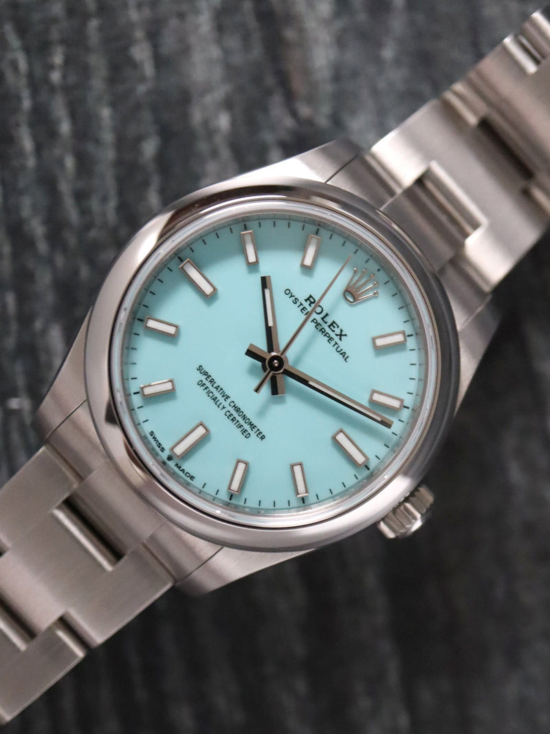 40960: Rolex Ladies Oyster Perpetual 31, Ref. 277200, Turquoise Dial, Box and 2025 Card UNWORN
