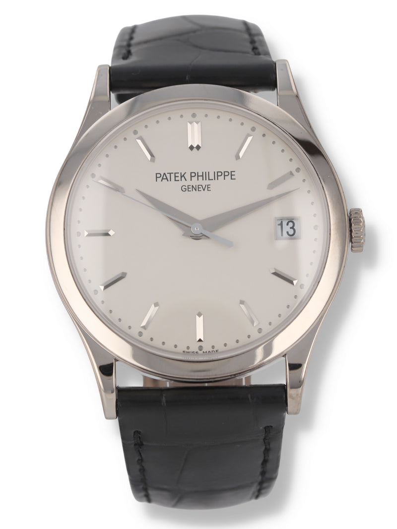40969: Patek Philippe 18k White Gold Calatrava, Ref. 5296G-010, Box and Papers 2016