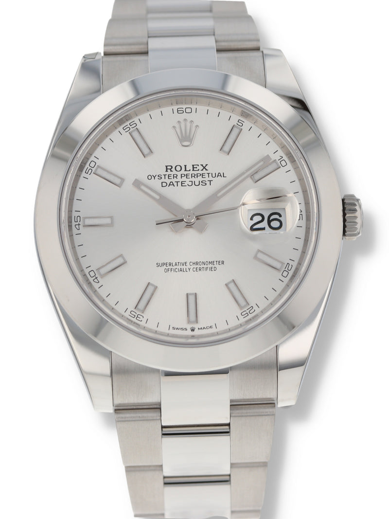 (T) 40976: Rolex Datejust 41, Ref. 126300, Box and 2025 Card. Like New