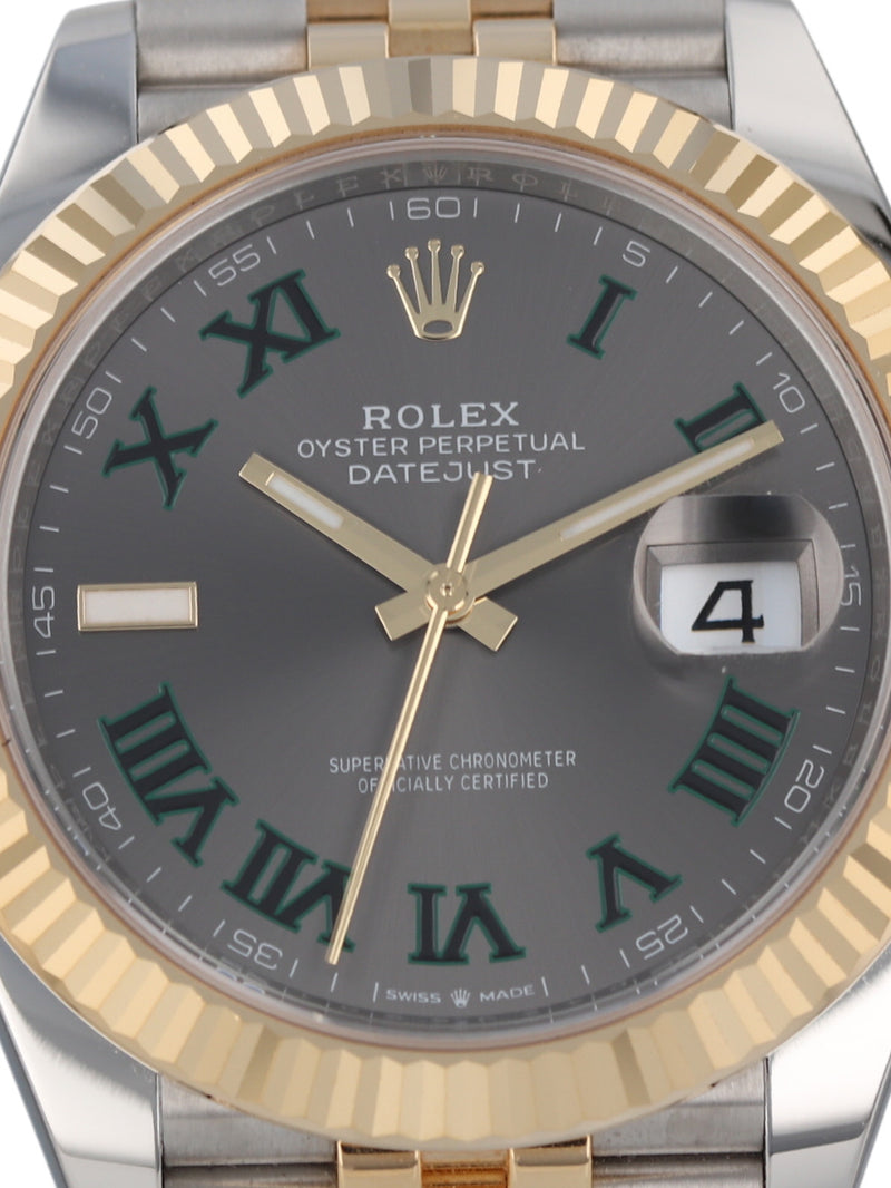 41013: Rolex Datejust 41, Wimbledon Dial, Ref. 126333, Full Set 2025 LIKE NEW