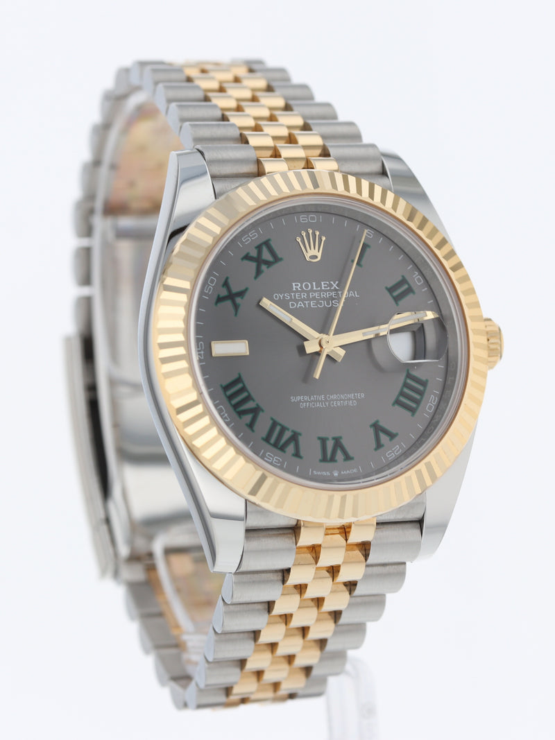 41013: Rolex Datejust 41, Wimbledon Dial, Ref. 126333, Full Set 2025 LIKE NEW