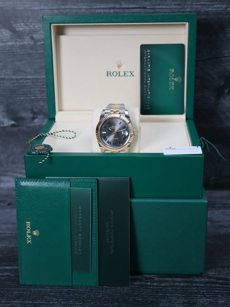 41013: Rolex Datejust 41, Wimbledon Dial, Ref. 126333, Full Set 2025 LIKE NEW