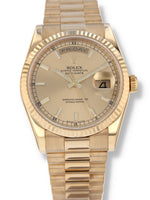 41033: Rolex 18k Yellow Gold President, Ref. 118238, Box and Card Circa 2007