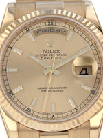 41033: Rolex 18k Yellow Gold President, Ref. 118238, Box and Card Circa 2007